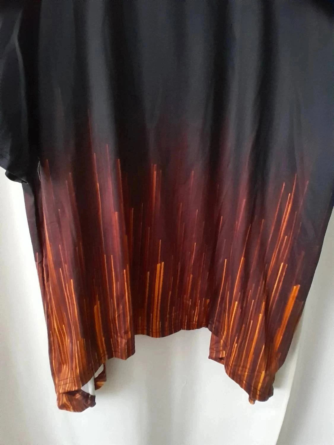 Túnica assimétrica, feminina, tamanho 5XL, preta e ferrugem – photo 3